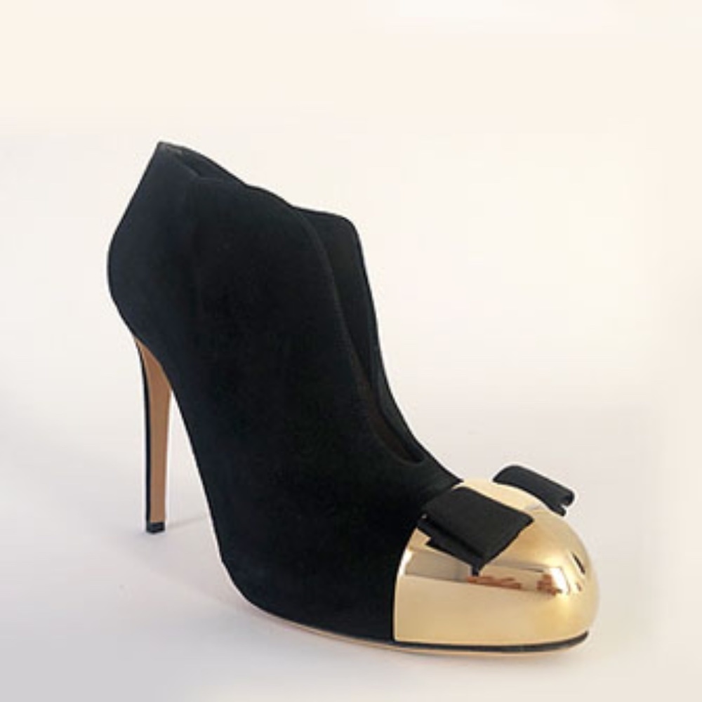 Salvatore Ferragamo Noyal Meta bow Platform Suede Shoes - Picture 2 of 9
